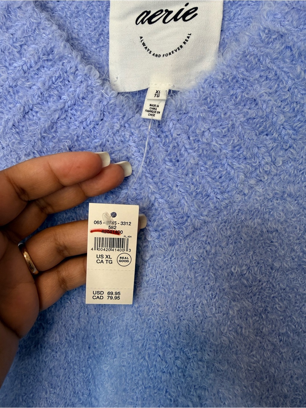 Aerie Teddy Boucle Sweater size XL - Picture 7 of 8